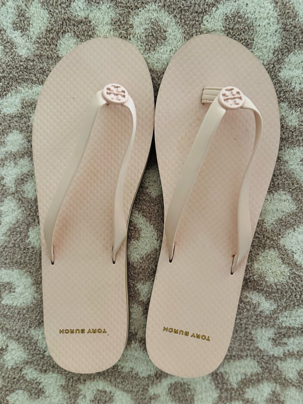 Tory Burch Blush Pink Logo Flip Flop Sandals